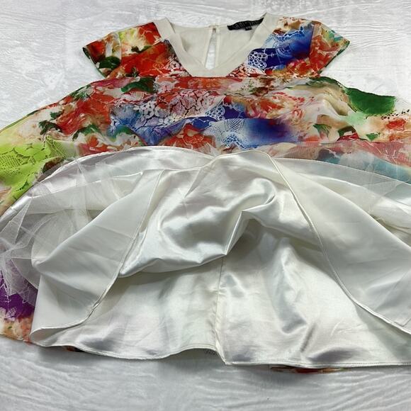 Sami and Dani flowers and mesh vibrant fit and flare dress, size 9 or 10 - Picture 8 of 10